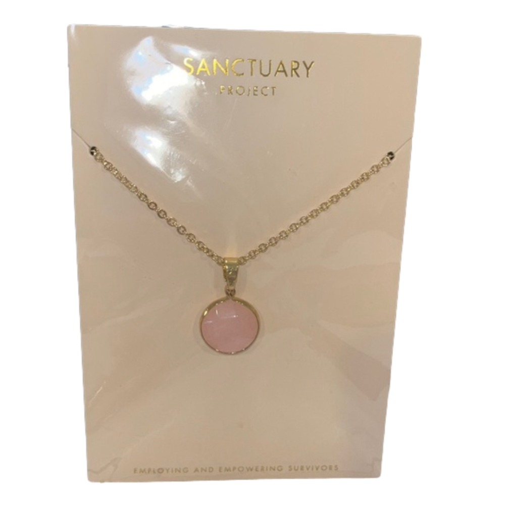 Sanctuary Project Gold and Rose Quartz Necklace
